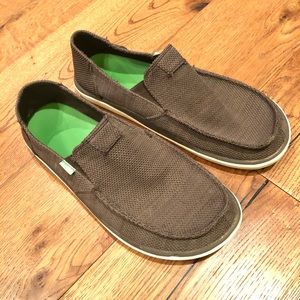 Sanuk slip on shoes in brown